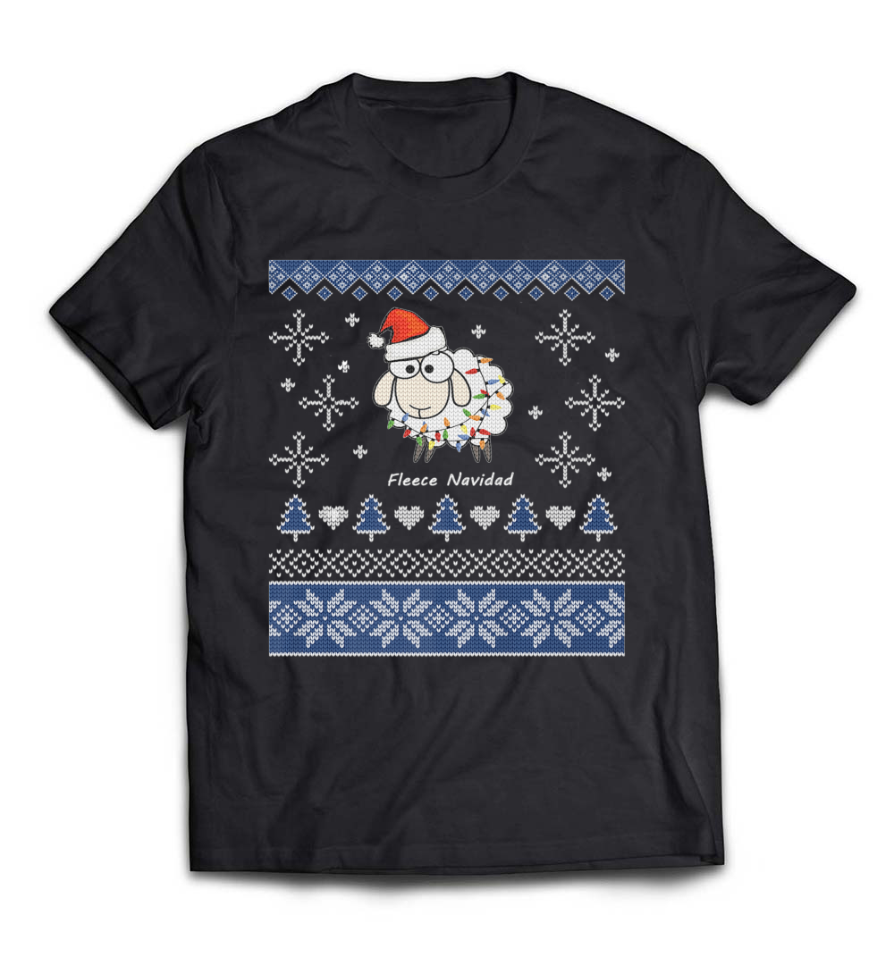 “Fleece Navidad” Christmas Sheep T-Shirt – A Fun and Festive Tee for Christmas Lovers